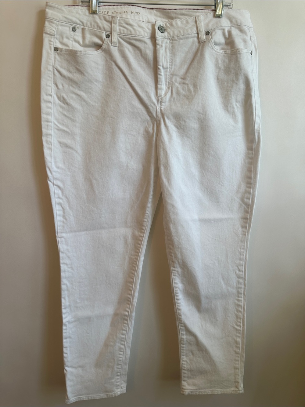 Talbots White Skinny Ankle Jeans with Stretchy Comfort